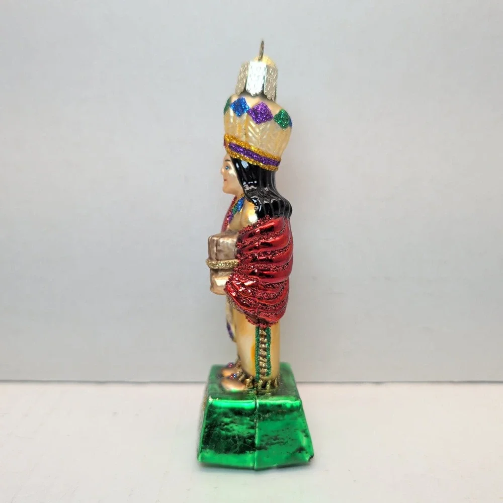Old World Christmas Glass Ornaments Cigar Store Indian & Sailor Bear Lot of 2